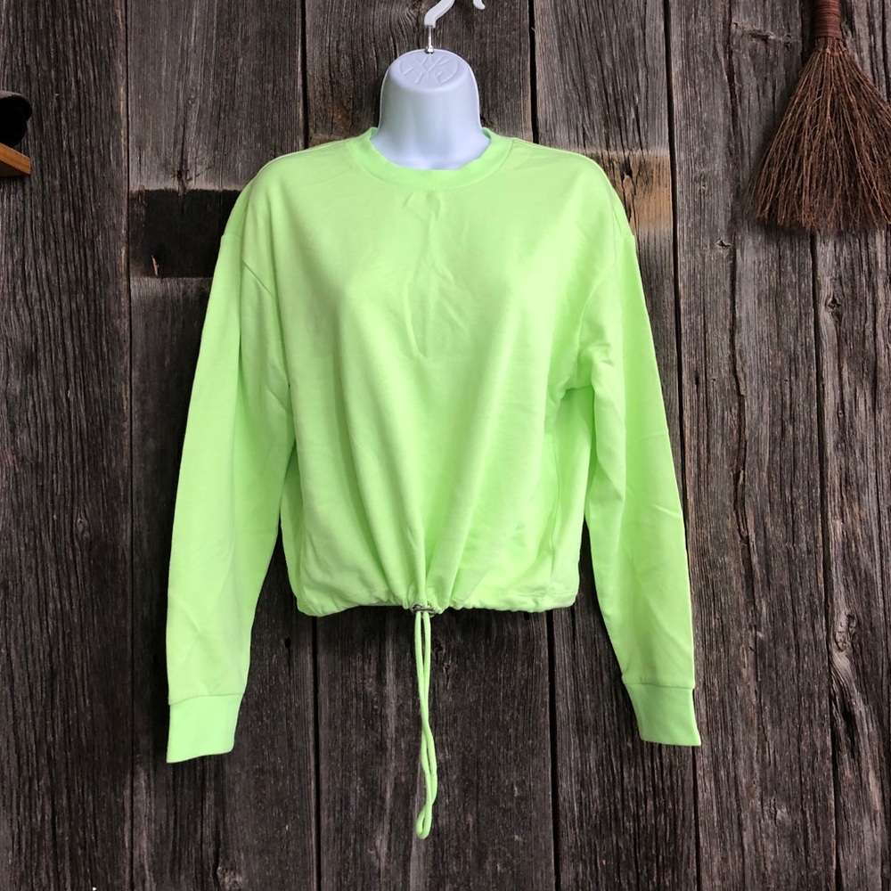 Neon Green Cropped Sweater